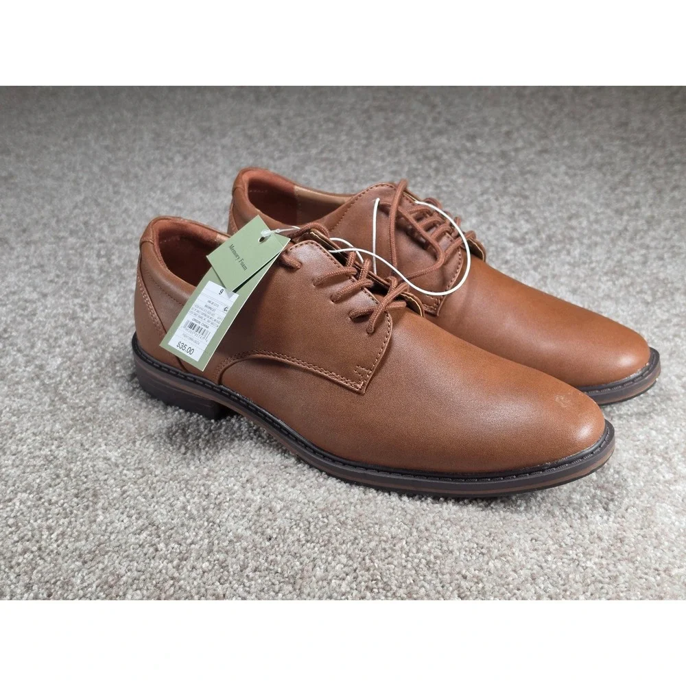 Goodfellow & Co Mens Leo Brown Memory Foam Dress Shoes Size 9